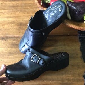 Abeo Black Women's Mules with Buckle
